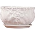 thumbnail image 1 of Extra Large White Wide Mouth Ceramic Flower Pot Modern Round Balcony Green Plant Pot Plant Pots Indoor Ceramic White Flower Planter Pots with Saucers Creative Different Patterns-Style 2, 1 of 1
