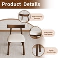 thumbnail image 4 of Ciphrias Dining Chairs Set of 2, 30.71" Walnut Wood Chairs with PU Cushion Seat, Curved Back, Armless for Dining Room Kitchen, 4 of 8