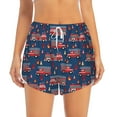 thumbnail image 2 of Goofa Fire Truck 1 Printed Women 2 in 1 Running Shorts,Quick Dry Athletic Workout Shorts,High Waisted Athletic Shorts with Liner Pockets-Large, 2 of 9