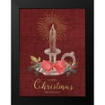 thumbnail image 2 of Bluebird Barn 19x24 Black Modern Framed Museum Art Print Titled - Burlap Vintage Christmas Tall Candlestick, 2 of 5
