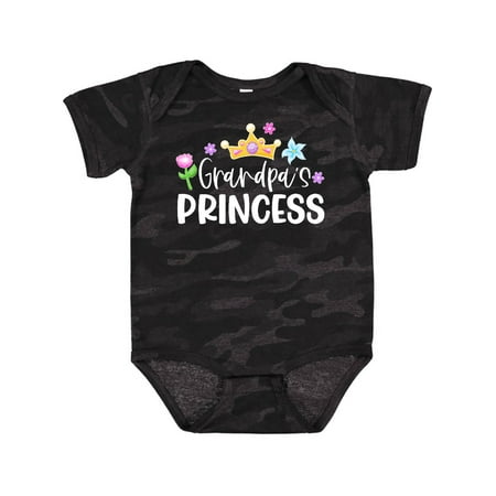 

Inktastic Grandpa s Princess Crown and Flowers Gift Baby Girl Bodysuit