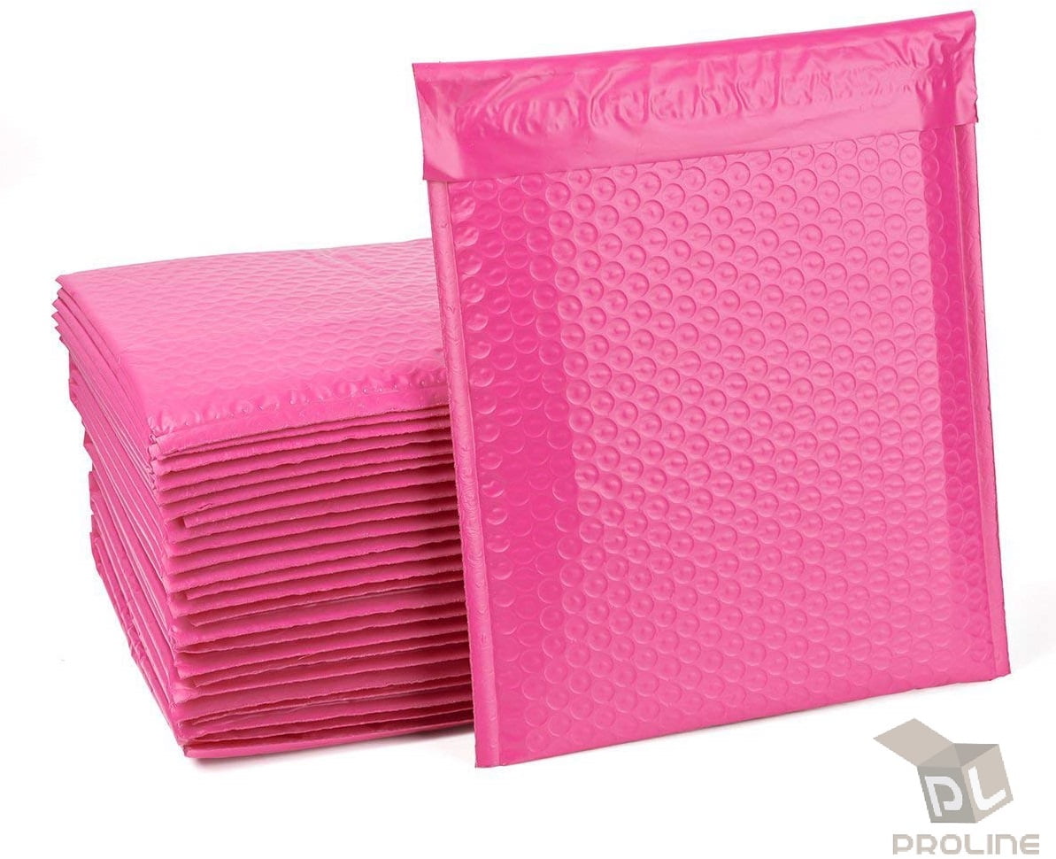 ProLine Metallic Pink Bubble Padded Shipping Mailers 8.5x12 Inch Self Seal Padded Envelopes 25