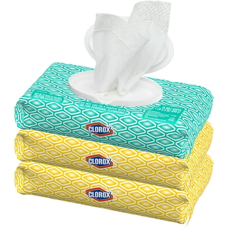 Wipes Lemon Scent - Clorox Disinfecting Wipes, 3 Soft Packs, (225 ct) Bleach Free Cleaning Wipes - 1 Fresh Scent and 2 Crisp Lemon