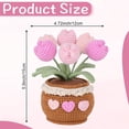 thumbnail image 4 of Gifts for Mom Crochet Flower Bouquet Tulips Potted Plant Flowers Birthday Thank You Gift for Women Home Desk Decor (Pink), 4 of 6