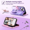 thumbnail image 4 of ULAK Wallet Case for iPhone 14 for Women Girls, Kickstand 14 Phone Case with Card Holder for Apple iPhone 14 6.1 inch 2022, Purple Marble, 4 of 8