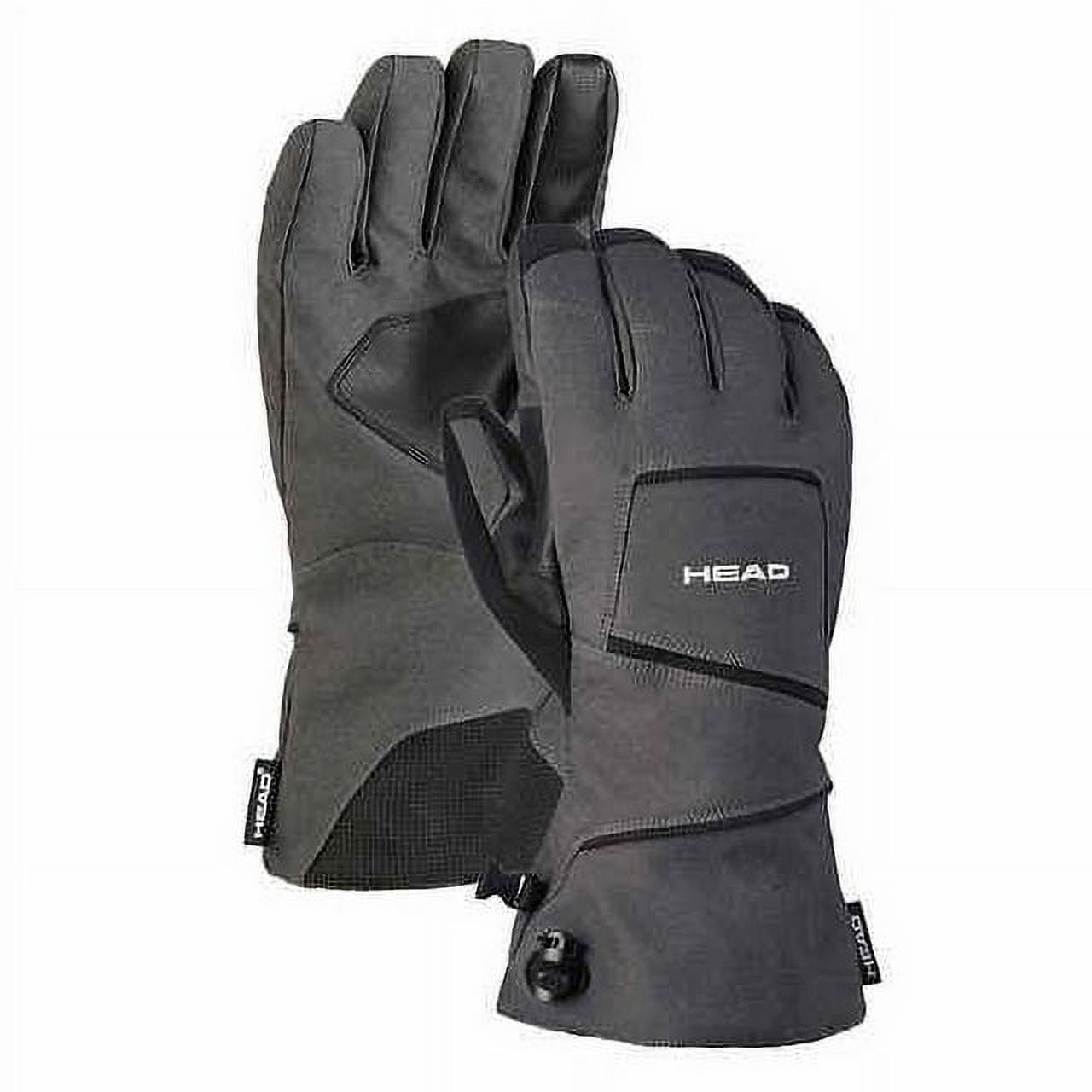 HEAD Unisex Ski Snowboarding Gloves, Black, Men's Large