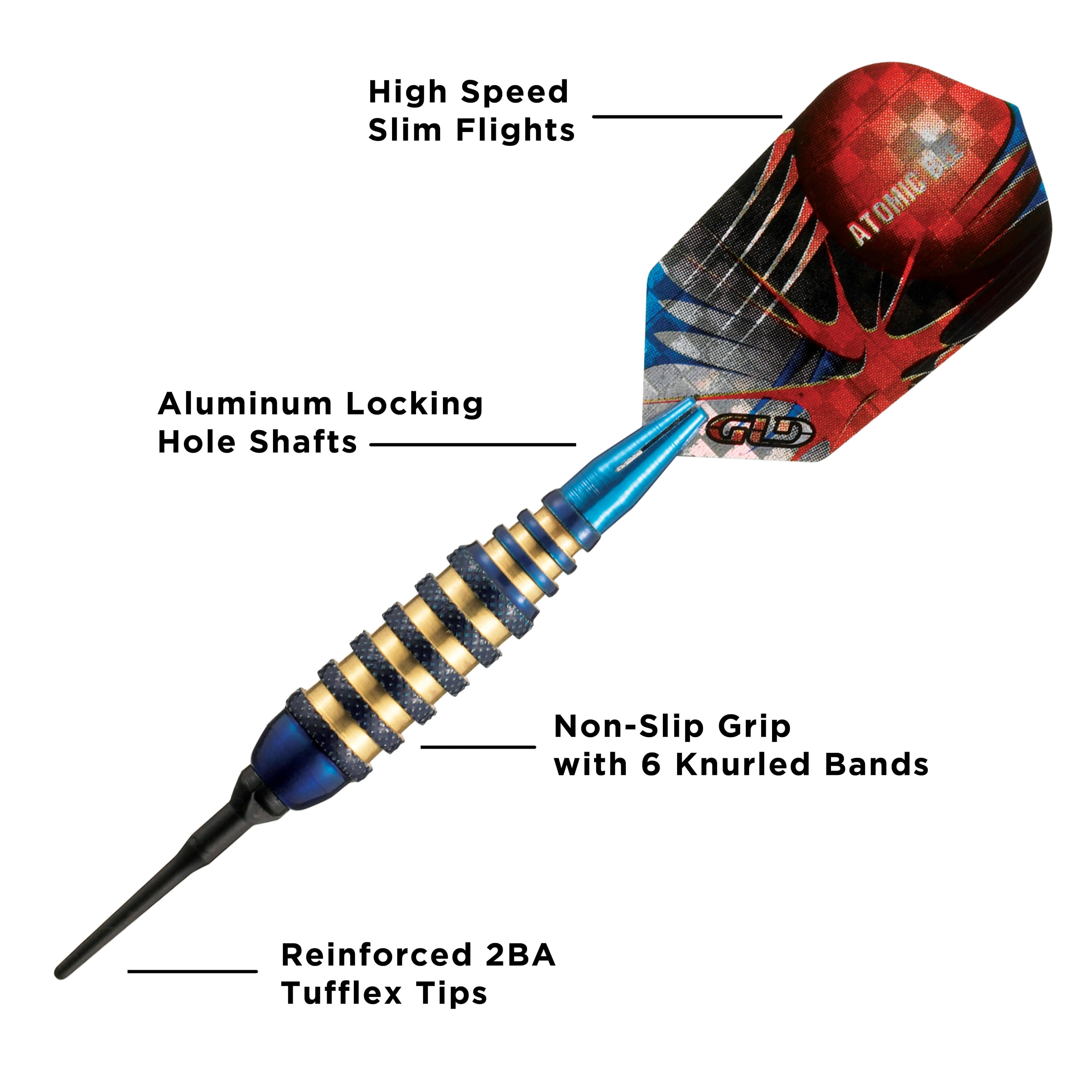 Viper Atomic Bee Soft Tip Dart Set, 16 Grams, Blue