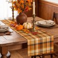 thumbnail image 5 of Orange Checked Fall Cotton Linen Rectangle Table Runners 13"x72", Thanksgiving Buffalo Plaid Coffee Table Runner Dresser Scarves Luxury Table Runners for Wedding Party Banquet Dinner Decor, 5 of 8