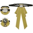 thumbnail image 3 of DARING DIVA Women's Elegant Ribbon Rhinestone Bow Ties Yellow, 3 of 5