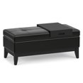 thumbnail image 2 of Oregon 42" W Storage Ottoman Bench with Tray in Midnight Black Faux Leather, 2 of 14