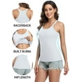 thumbnail image 4 of Women's Cotton Scoop Neck Camisole Racerback Tank Tops With Shelf Bra, 4 of 6