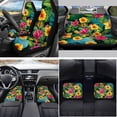 thumbnail image 2 of Yuyamidu Colorful Hibiscus Car Seat Covers Full Set of 15 Palm Leaves Car Floor Mats Steering Wheel Cover Safe Belt Pads Handbrake Cover Set Coasters, 2 of 6