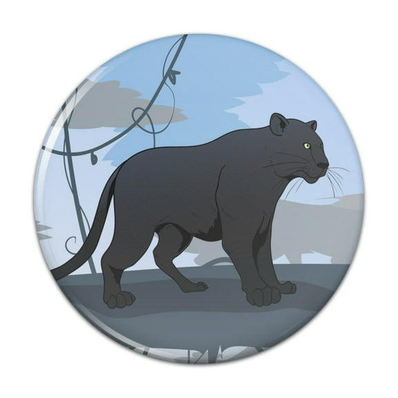 Black Panther Leopard Jaguar Forest Pinback Button Pin