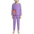 thumbnail image 2 of Gubotare Girl Pjs Cute Pajamas for Girls Long Sleeve & Pants Pj Set Size 8-9 (Purple,8-9 Years), 2 of 9