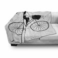thumbnail image 3 of Black and White Soft Flannel Fleece Blanket, Young Woman Silhouette with a Bouquet of Spring Flowers Cycling Bridal, Cozy Plush for Indoor and Outdoor Use, 50" x 60", Black and White, by Ambesonne, 3 of 6