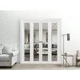 thumbnail image 4 of Sliding Closet Double Bi-fold Doors | Lucia 2666 White Silk Clear Glass | Sturdy Tracks Moldings Trims Hardware Set | Wood Solid Bedroom Wardrobe Doors, 4 of 6