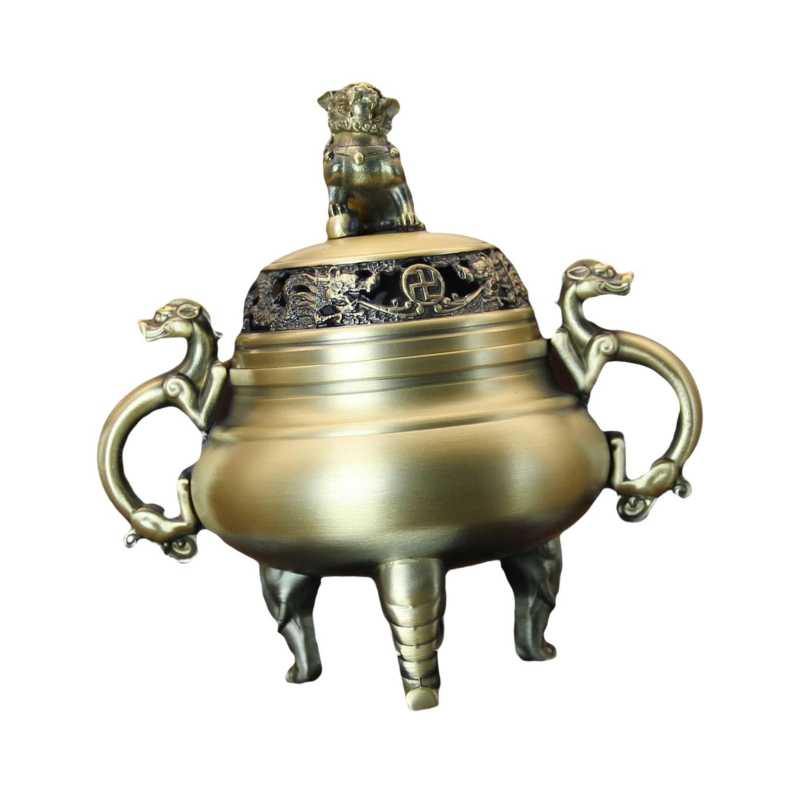 WLPZXP Chinese Incense Burner Brass Incense Holder Censer Fengshui Decoration for Hotel