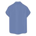 thumbnail image 4 of Men's Vintage Bowling Shirt Short Sleeve Button Down Summer Cuba Beach Shirts Sky Blue L, 4 of 5