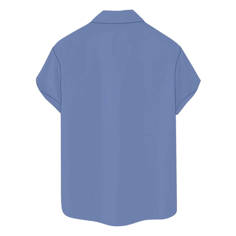 Heren korte mouw button down vintage bowling shirts Hawaiiaanse casual bedrukt strand shirt zomer regular fit top, Kerst-krukken, M