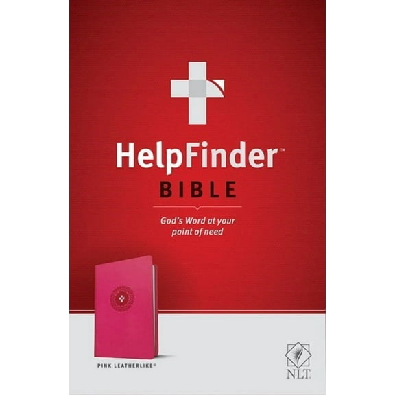 NLT Helpfinder Bible-Pink LeatherLike