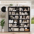 thumbnail image 3 of Hiphuta 63"W Extra Large and Sturdy Bookcase, Double Wide 6-Tier Bookshelf, Tall Bookcase for Home Office and Living Room, Wooden Freestanding Display Shelf, Black, 3 of 7