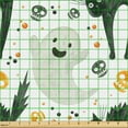 thumbnail image 2 of Ambesonne Halloween Fabric by the Yard Upholstery, Scared Cat Ghost Skulls, 3 Yards, Off White Ginger Black, 2 of 5