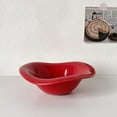 thumbnail image 4 of Ceramic Cream Style Bowl Fruit Salad Dessert Bowl for Kitchen Restaurant Dining Room Decor, Cute Cafes Tableware Bowls (Red), 4 of 6