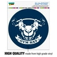 thumbnail image 3 of Gym Rat Workout Weight Lifting Automotive Car Window Locker Circle Bumper Sticker, 3 of 6