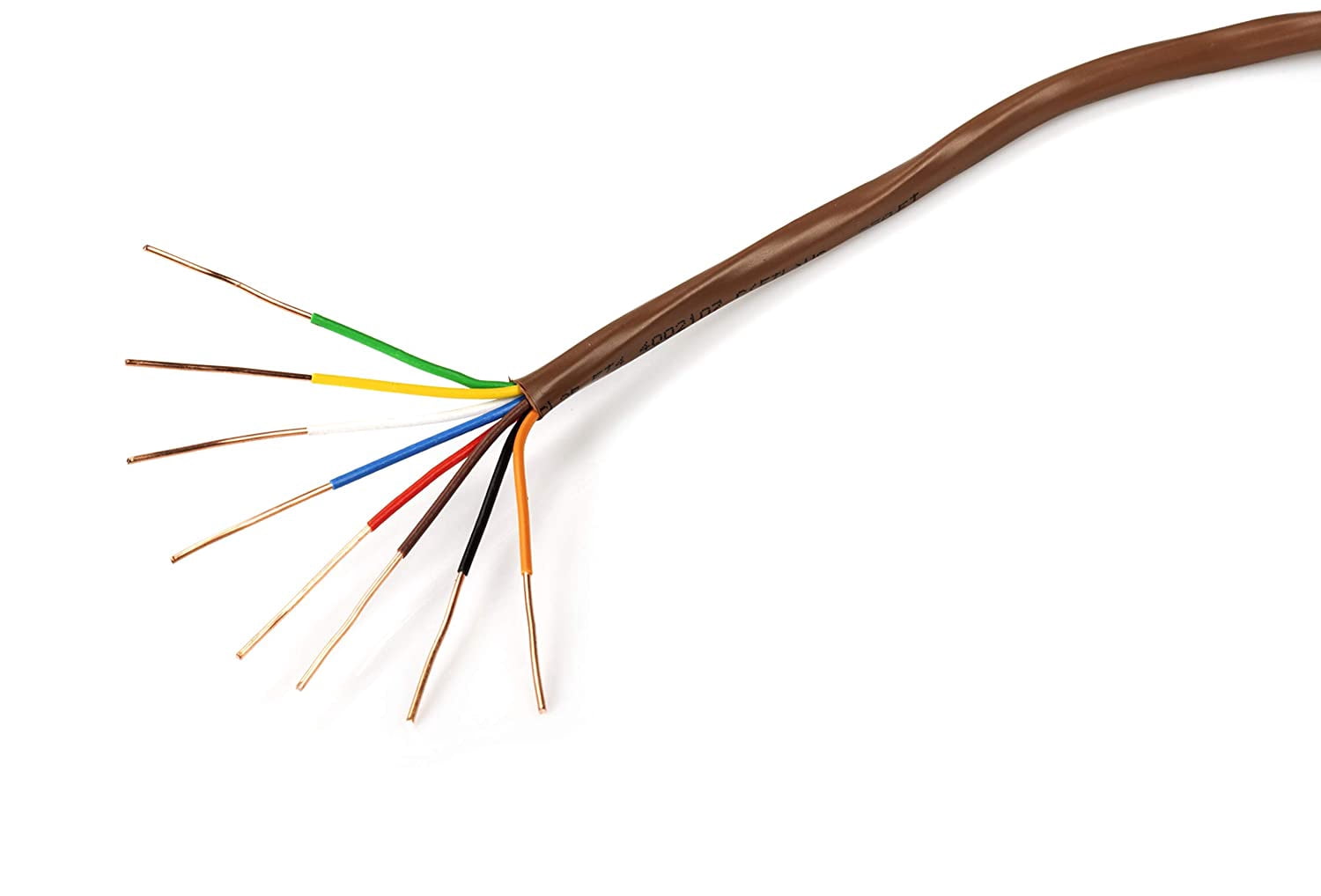 THE CIMPLE CO - Thermostat Wire 18/8 -Brown- 18-Gauge Solid Copper 8-Conductor CL2/CMR - 50ft