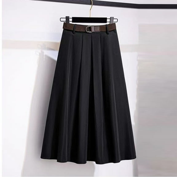 ClodeEU Women's Maxi Skirt Audrey Hepburn Elegant Drape Skirts,Trendy Work Long Skirt for Office Black,Womens Plus XXL