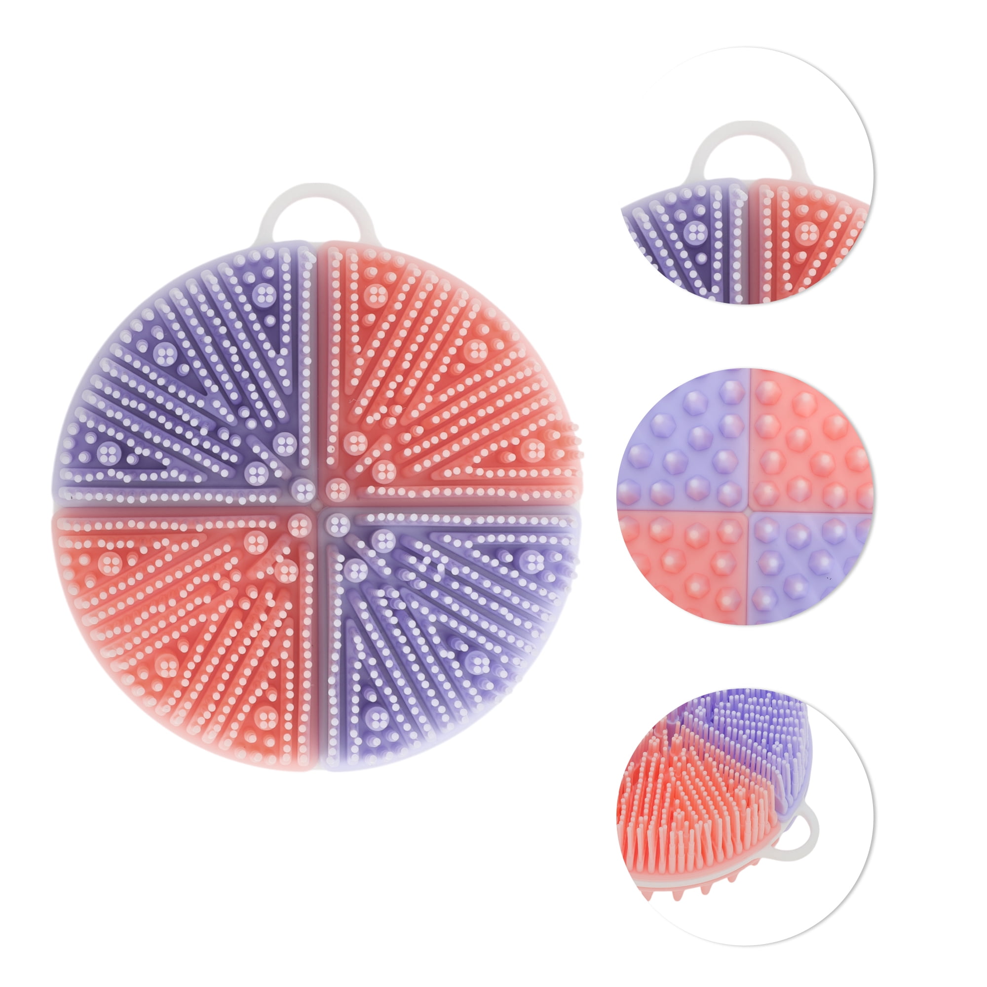 Unique Bargains Round Double-sided Bath Brush 1 Pc Pink, Purple