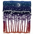 thumbnail image 3 of Ambesonne Night Duvet Cover Set, Forest Moon Starry Sky Scene, King, Indigo and Mauve Taupe, 3 of 3