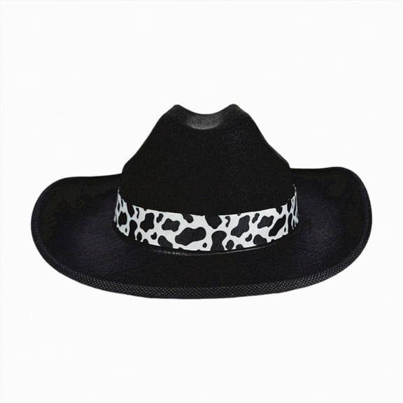Xudanell Kids Sparkly Cowgirl Hat with Rhinestone Stars Western Felt Hat for Girls Boys Play Costume (Black, 3-15 Years)