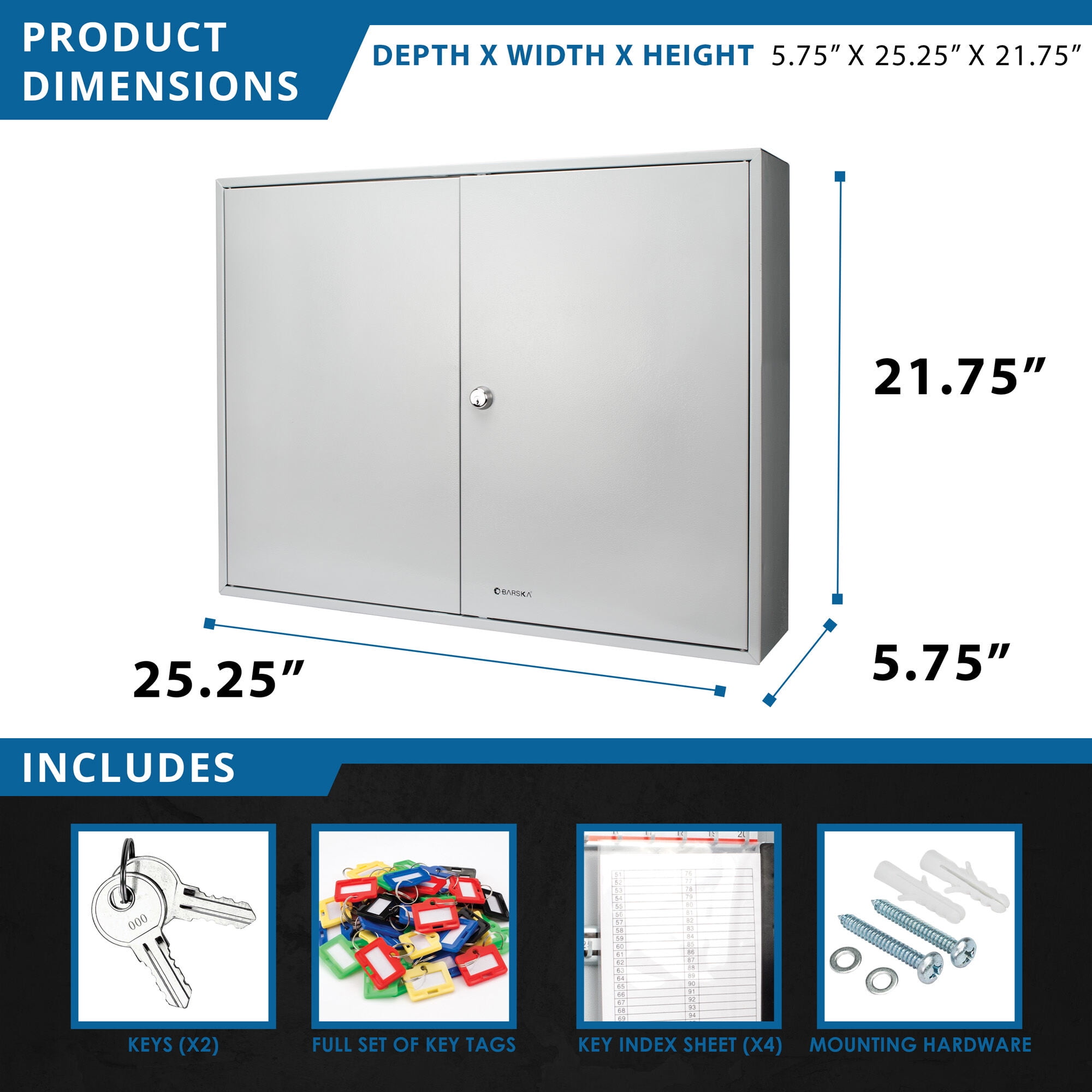 Fireproof Safes, 400 Key Adjustable Key Cabinet With Key Lock, Gray Home Safes,Steel Steel Safes, Furniture Office Safes