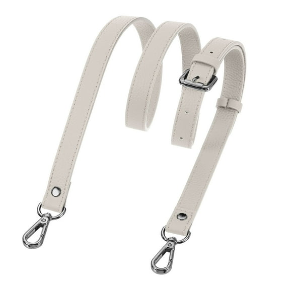 Uxcell 0.7" Genuine Leather Purse Strap for Bag (Cream White, Black Buckle)