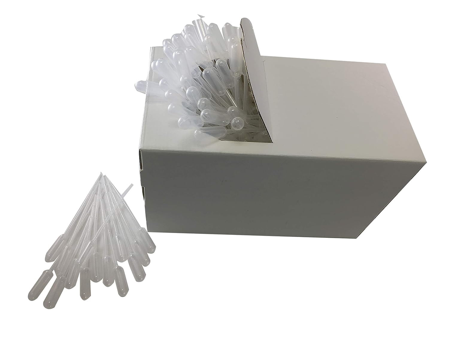 Plastic Transfer Pipettes 3mL Capacity-Graduated to 1mL (Pack of 500) Short Bulb, Non-Sterile, Dispenser Box by Sponix BioRx