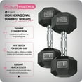 thumbnail image 2 of HolaHatha Iron Hexagonal Cast Home Exercise Dumbbell Free Weight, 20 Pounds, 2 of 12