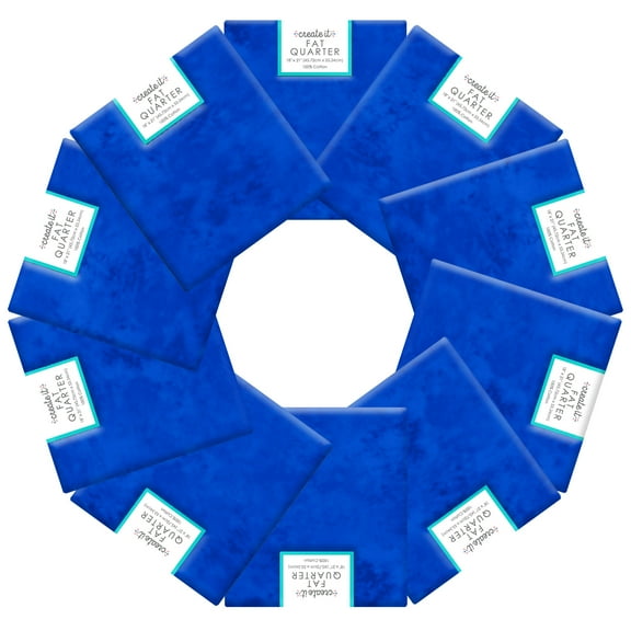 Create It 18"x21" Cotton Texture Precut Sewing & Craft Fabric, Navy 10 Pieces