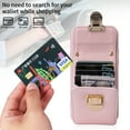 thumbnail image 3 of Dteck Crossbody Wallet Case for iPhone 15 Pro, PU Leather Purse Case with Card Holder, Flip Cover with Metal Lock Buckle Lanyard for Women Men, Pink, 3 of 7