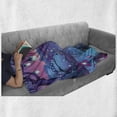 thumbnail image 6 of Mushroom Soft Flannel Fleece Throw Blanket, Cartoon Style Fantasy Nocturnal Landscape with the River Mushrooms and Trees, Cozy Plush for Indoor and Outdoor Use, 70" x 90", Blue Fuchsia, by Ambesonne, 6 of 6