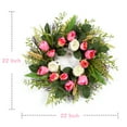 thumbnail image 2 of Adeeing 22in Tulip Wreath for Front Door Spring Wreath Artificial Floral Wreath for Summer Home Holiday Decor, 2 of 8