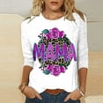 thumbnail image 2 of EQWLJWE Hauts d'Été pour Femmes Hauts pour Femmes Liquidation Mode Féminine Manches Trois-Quarts Col Rond Rétro Imprimé de Pâques Blouse Ample Manches Trois-Quarts, 2 of 4