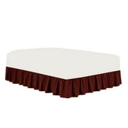 The Great American Store Premium 1800 Series Brushed Microfiber Easy Fit Gathered Style Ruffled Bed Skirt - 16 Inch Drop Length (Olympic Queen Size, Solid Maroon) - Covers Bed Legs & Frame