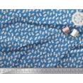 thumbnail image 3 of Soimoi Blue Cotton Voile Fabric Hedgehog & Bottle Artistic Printed Craft Fabric by the Yard 56 Inch Wide, 3 of 3