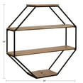thumbnail image 2 of Kate and Laurel Lintz Octagon Floating Wall Shelf, Rustic Brown 24x24, 2 of 7