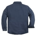 thumbnail image 2 of COEVALS CLUB Men's Flannel Jacket Shacket Sherpa Quilted Lined Casual Button up Snap Premium Jacket Shirts 60 Navy Blue Large, 2 of 7