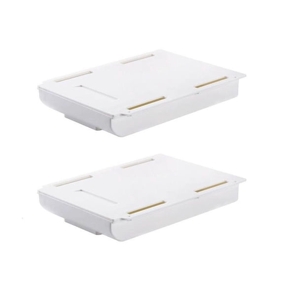 Giaone Discreet Under Desk Sticky Organizers Drawer Durable Plastic Storage Box Unit