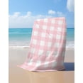 thumbnail image 4 of Pink Buffalo Plaid Beach Towels Oversized Super Absorbent, Farmhouse Pink White Checkered Lightweight Bath Towel Quick Dry Sets For Bathroom/Pool/Rv Camping/Beach Play/Gym Room/Picnic 23"x47", 4 of 8