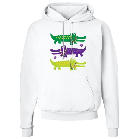 Inktastic Mardi Gras Holiday Alligators Adult Hoodie Sweatshirt