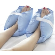 DMI Heel Cushion Protector Pillows, Foot Pillows for Pressure Relief & Ulcer Prevention, Adjustable, Set of 2, Blue/White